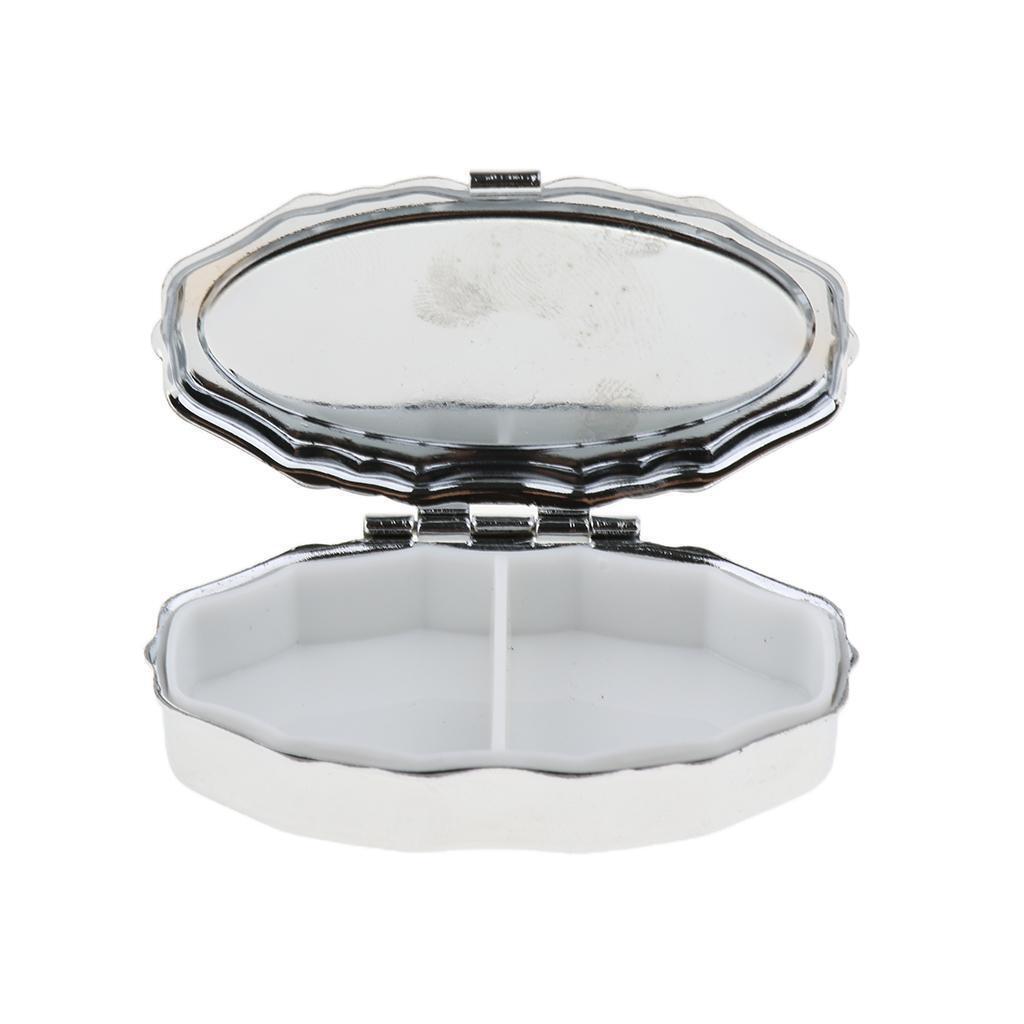 2 PCS Mini Travel Metal Pill Box Medicine Organizer Container Storage Box 02