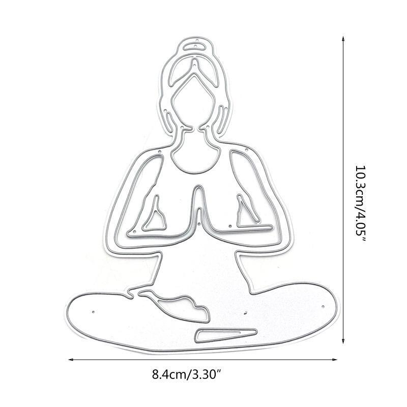 Practicing Yoga Metal Cutting Dies Stencil Scrapbooking DIY Album Stamp Emboss