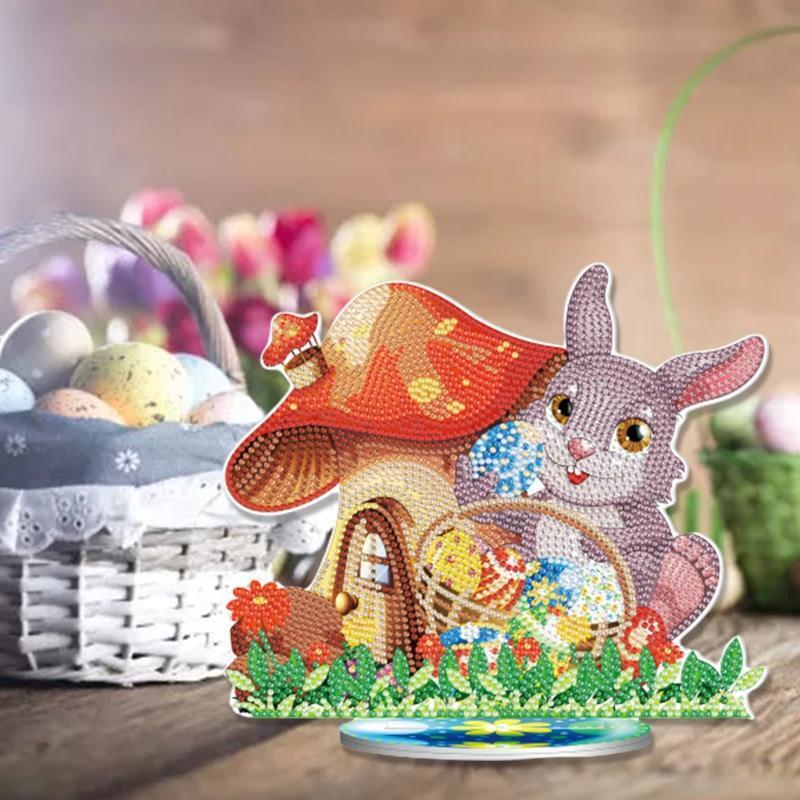 Easter Bunny Mushroom 5D Diamond Art Painting Ornaments DIY Desktop Decoration