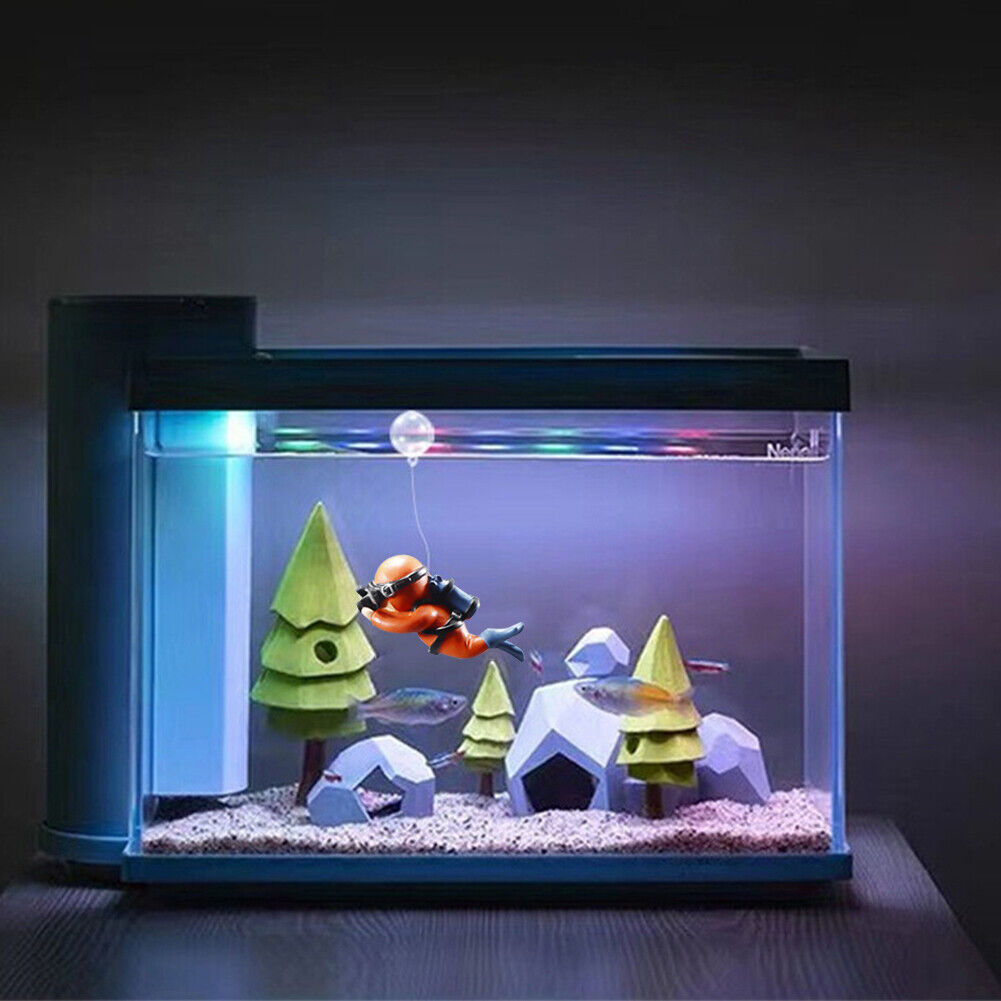 Aquarium Fish Tank Landscape Diver Underwater Aquatic Ornaments (Orange)