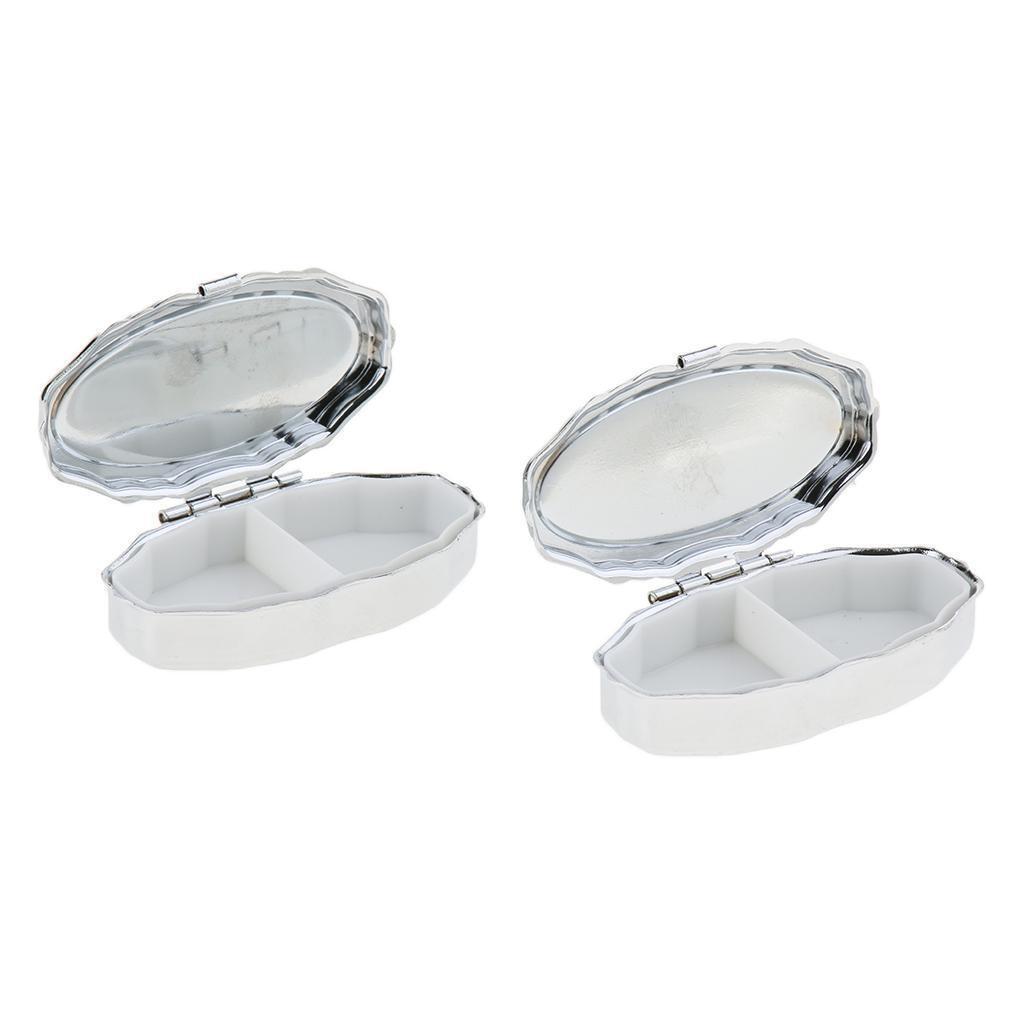 2 PCS Mini Travel Metal Pill Box Medicine Organizer Container Storage Box 02