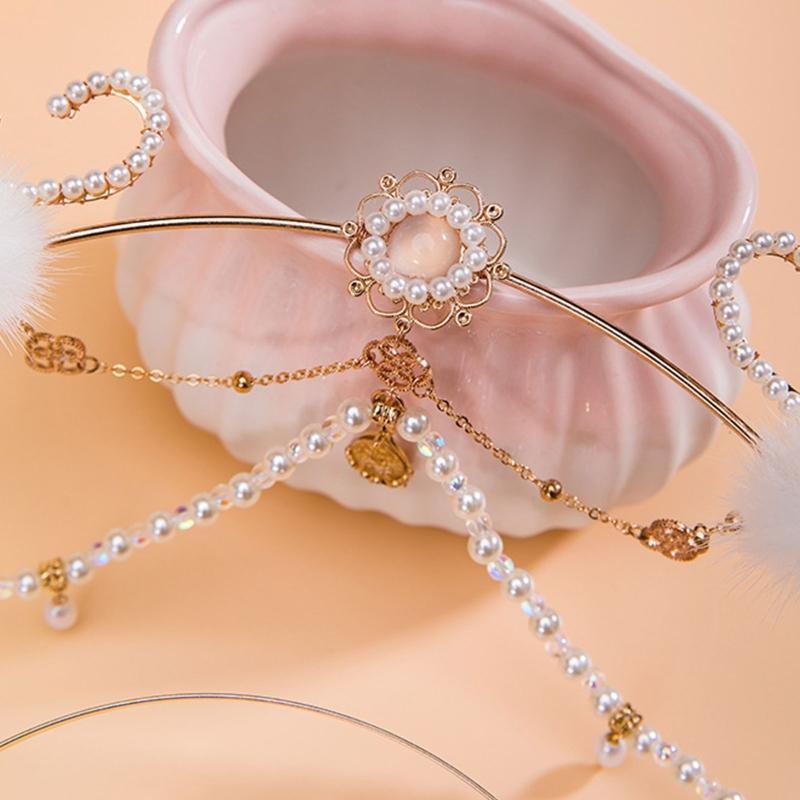 Tassel Crown Shape Hair Hoop Cute Wash Face Hair Holder Festival Party Headwear