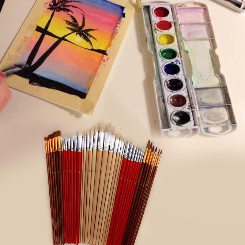 Portable Watercolor Paint Brushes 38 Pieces Brush Pen w/ Canvas Storage Bag