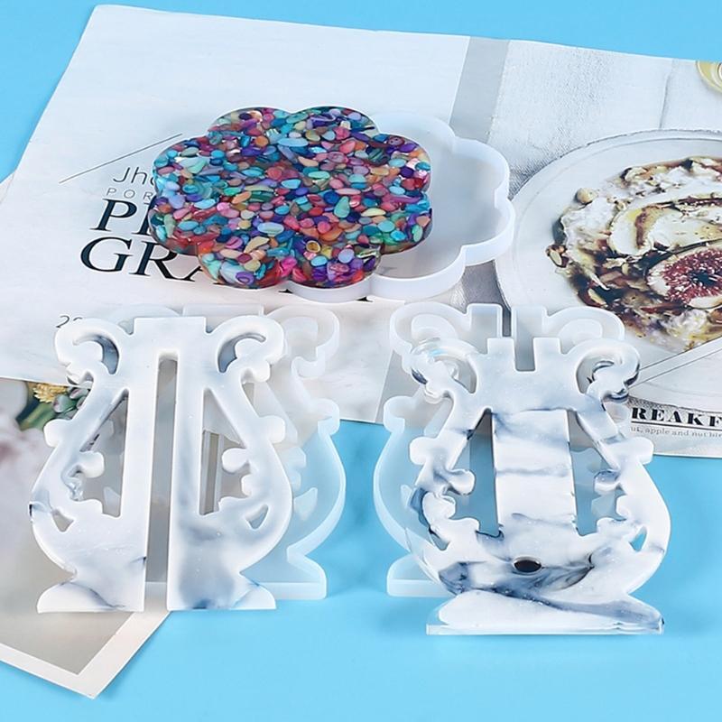 Diy Crystal Epoxy Mold Decoration Ornaments Flower Pot Ribbon Swing Rack Mold