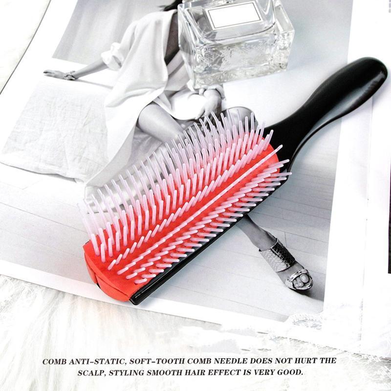 9-Rows Detangling Hair Brush Detangler Hairbrush Scalp Massager Styling Comb