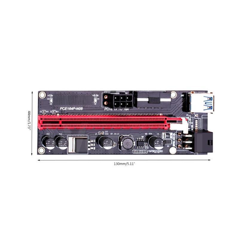 PCI-E Riser VER 009S Express 1X 4x 8x 16x Extender 6Pcs Newest VER009 USB 3.0