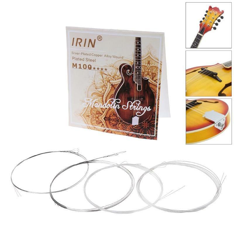 8 Pieces/Set 4 Sizes Durable Stainless Material Mercerized Mandolin Strings Pack
