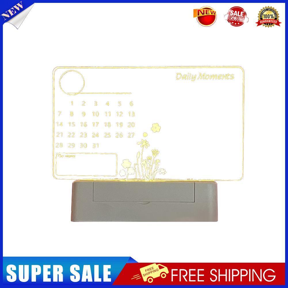 Acrylic Night Light Message Writing Board Home Bedroom Table Lamp (Square)