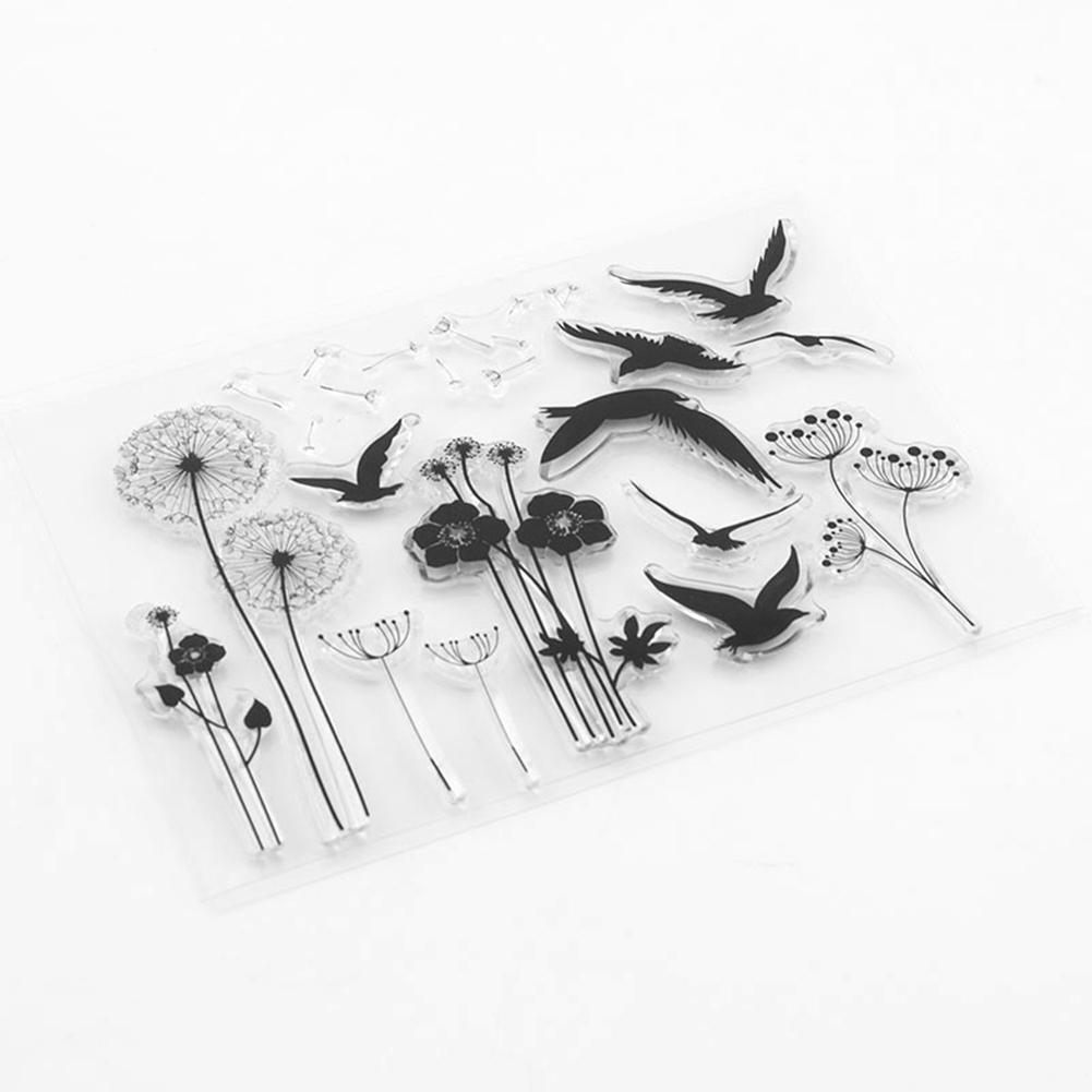 DIY Flowers Birds Silicone Clear Stamps Scrapbook/Photo Album Craft Decor