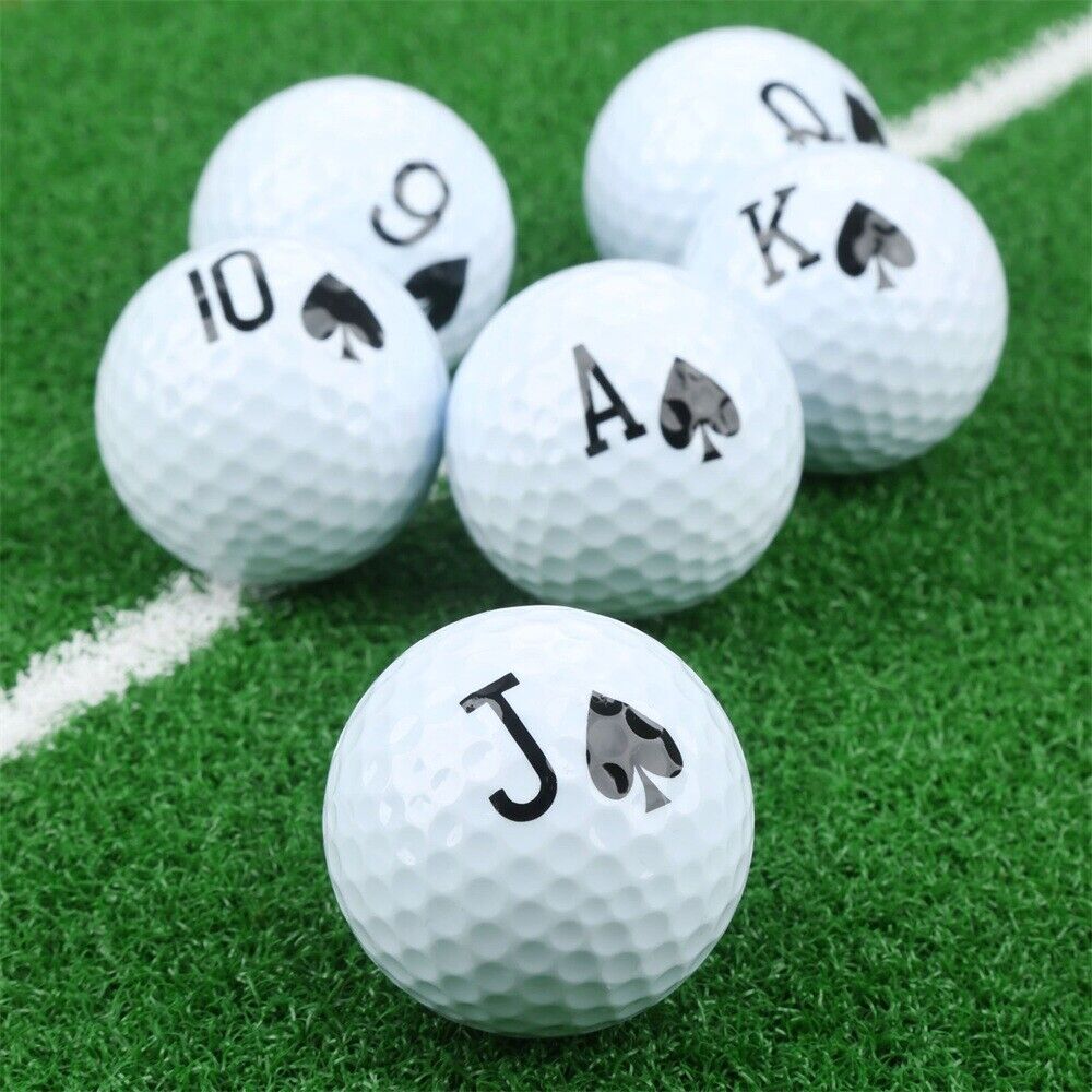 6PCS Simple Use Golf Balls Unique Design Poker Pattern Golf Club Professional