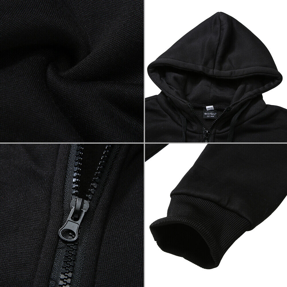 New Fashion Sweatshirt Leisure Men Hooded Casual Zipper Autumn Jacket(2XL)-