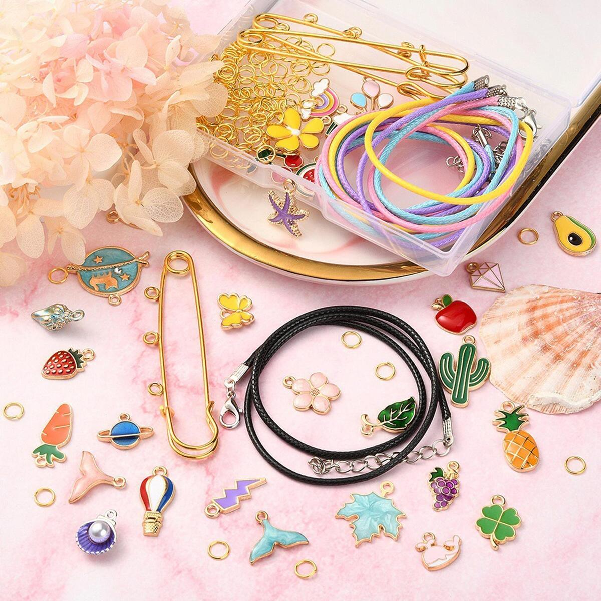 30Pcs Metal Charms Pendants Kit Jewelry Making Craft DIY Findings Keychain