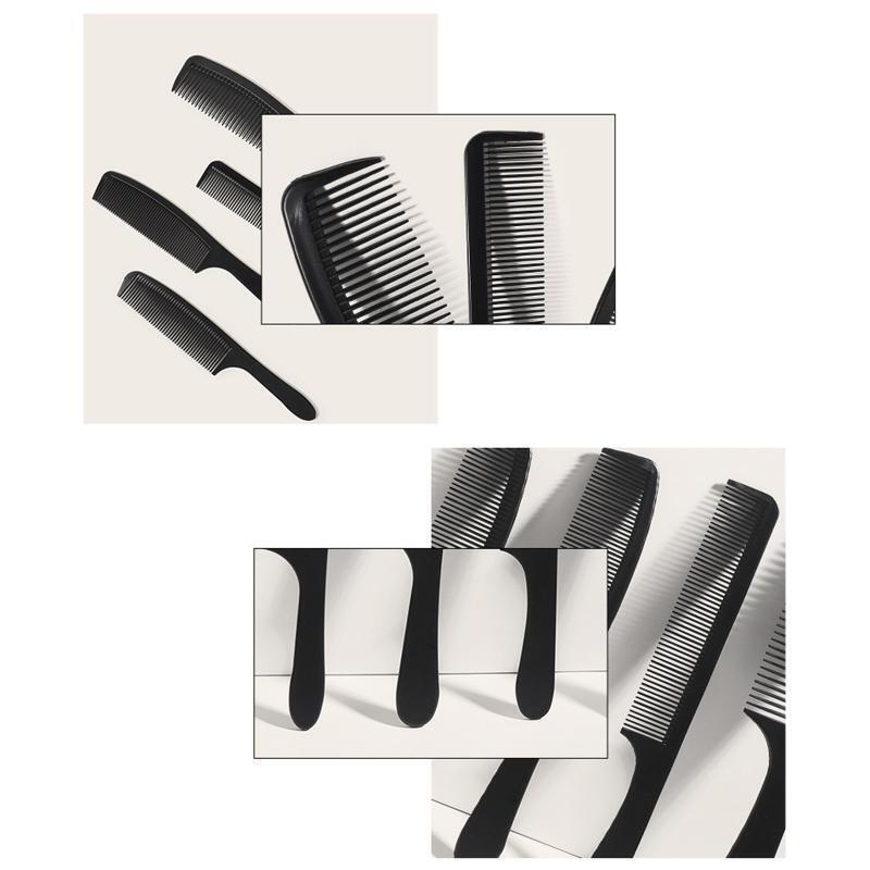 4pcs Professional Carbon Comb Anti-static Hairdressing Stylist Hair Cutting Tool