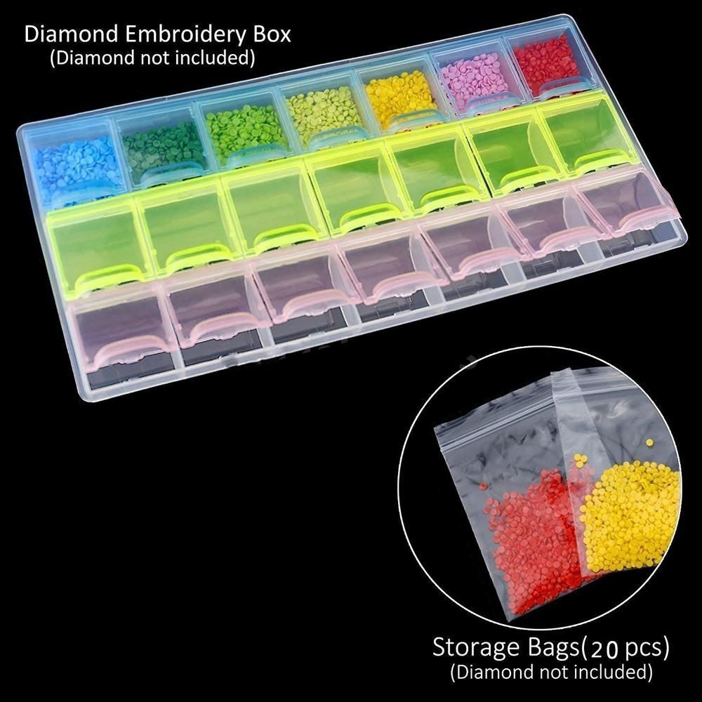 Rhinestone Boxes 5D Diamond Painting Kits Embroidery Accessories Cross Stitch