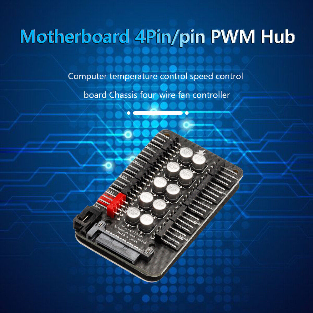 Motherboard 4 Pin PWM Cooler Fan HUB Splitter Power Extension Cable Adapter