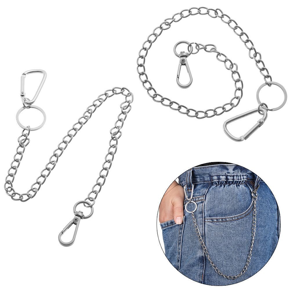 Pant Rock Punk Wallet Belt Chain Keyring Jean Keychain Clip HipHop Jewelry