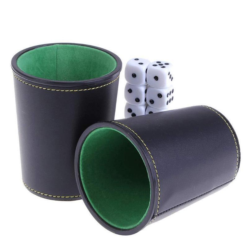 1 Pc PU Leather Flannel Dice Cup Bar KTV Entertainment Dice Cup Board Games Tool