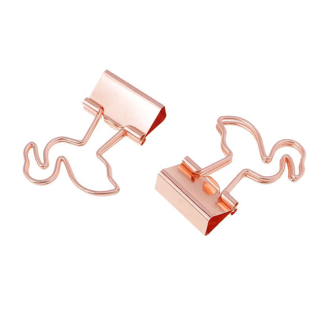 20 Pieces Cute Flamingo Metal Foldback Binder Clips Stationary Paper Clips