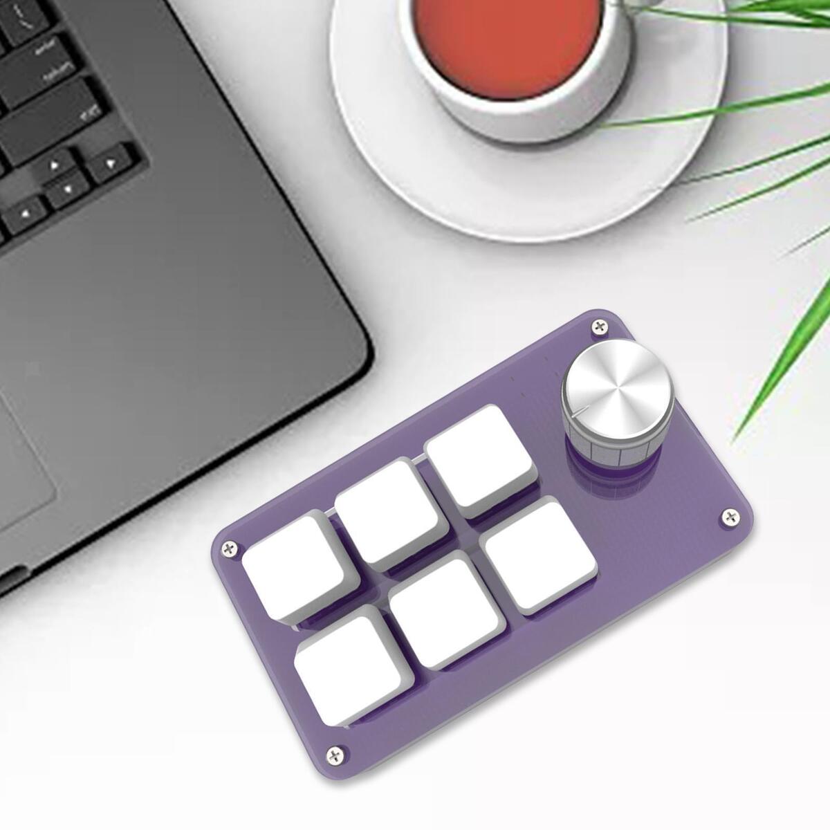 6Keys Mini Wired Mechanical Keyboard USB for E-Sports Computer Gaming Purple