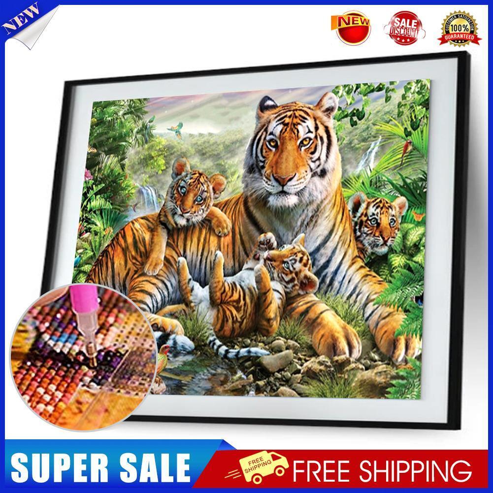 Diamond Embroidery DIY Diamond Painting Tiger Family Forest Cross Stitch