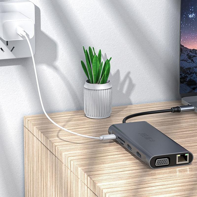 12 in 1 USB Hub 3.0 Type-C Adapter Hub Docking Station HDMI-compatible 100W PD