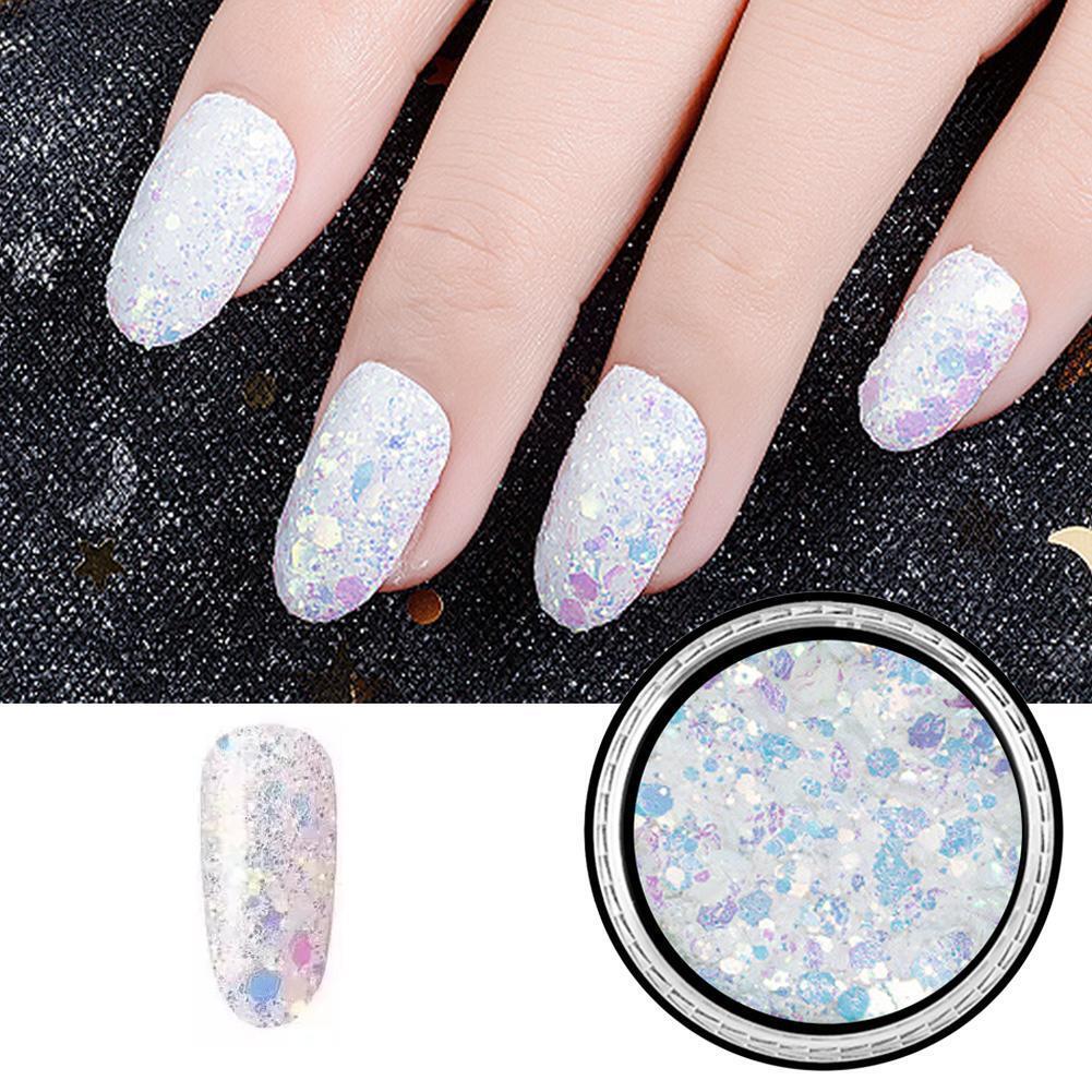 1 Box UV Gradient Nail Sequins Flakes Makeup Mixed Glitter Powders (B014)