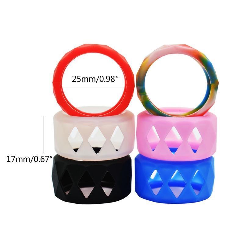 6Pieces/set Silicone Anti Slip Ring Non-Skid Band Ring Soft Protection Sleeve