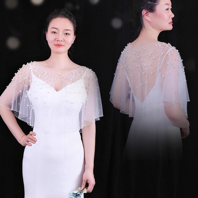 Delicate Beads Embroidery Bridesmaid Capelet Shrug for Party Evening Dress