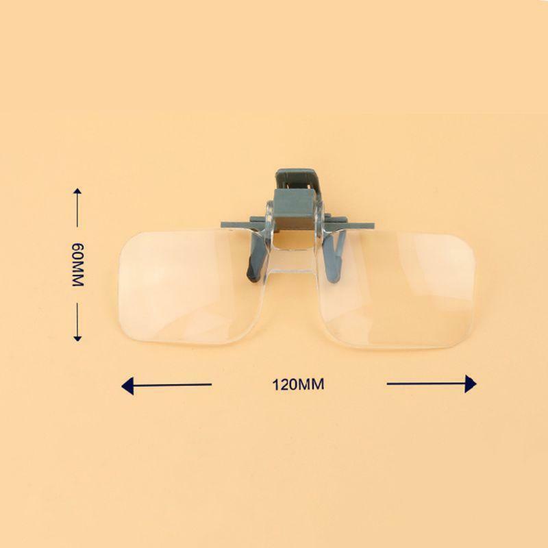 High Quality Portable Frameless Magnifier Folding Handfree Clip On Clear Glasses