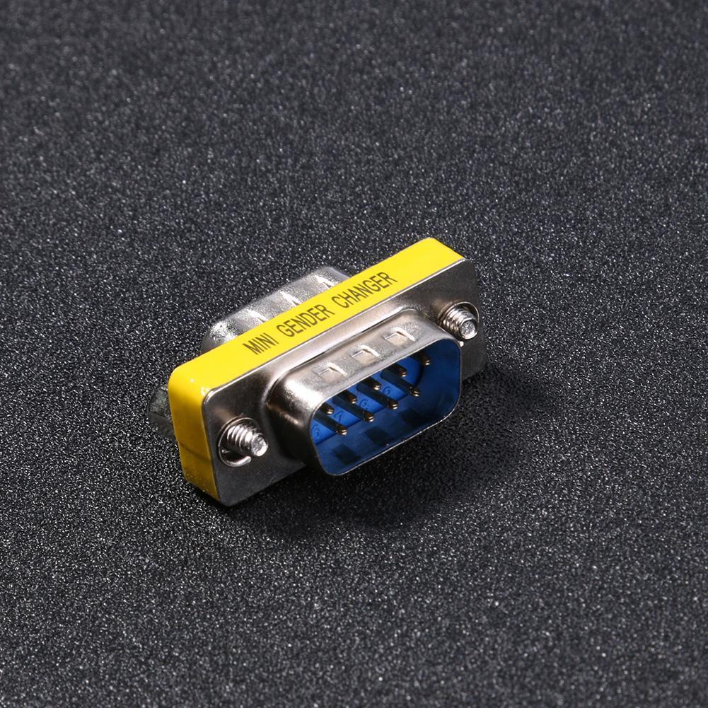 2pcs DB9 Male to Male Adapter Gender Changer Serial RS232 Coupler Straight