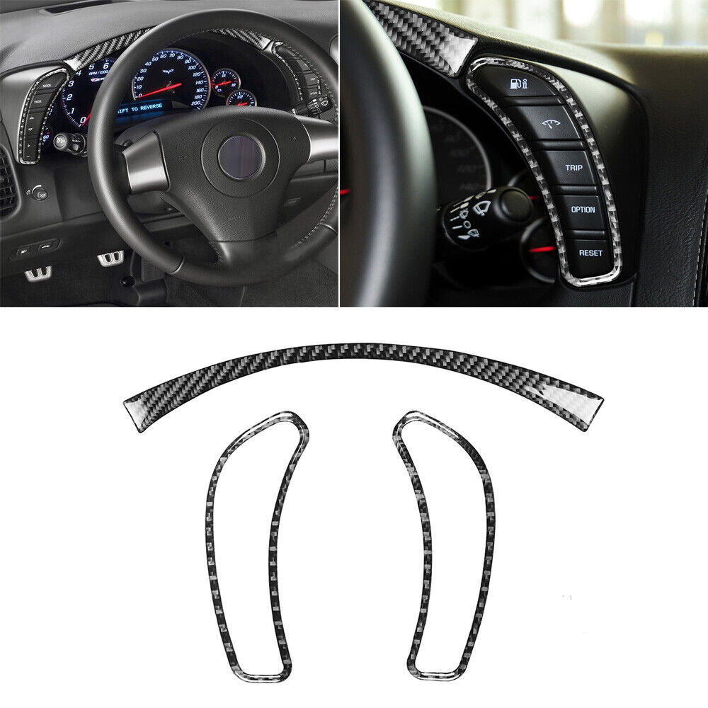 Car Carbon Fiber Dashboard Panel Cover Trim For 2005-2013 Chevrolet Corvette C6