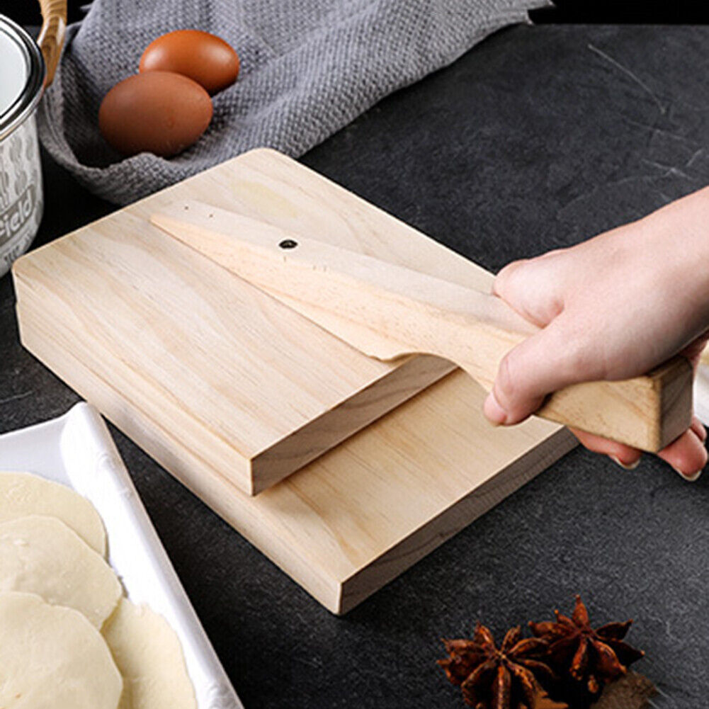 Dumpling Wrapper Skin Pressing Gadgets Wooden Dough Noodle Baking Presser