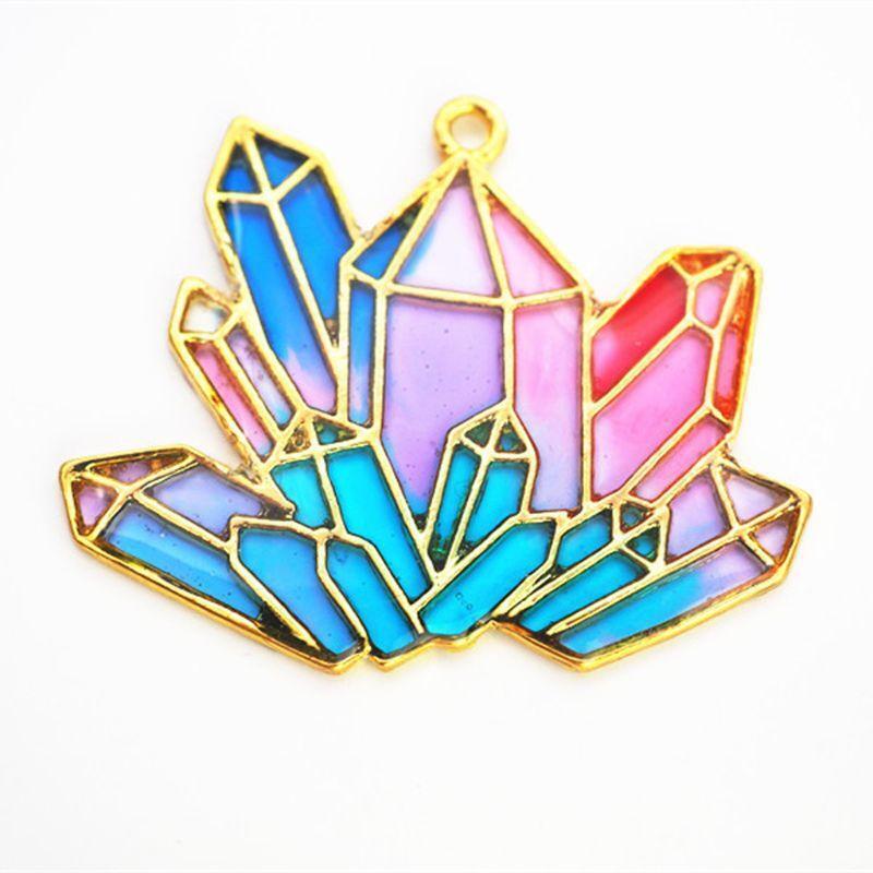 5pcs Open Bezel Setting Cluster Crystal Stone Metal Frame for DIY Jewelry Making