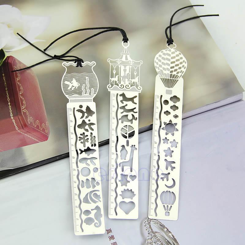 1pc Creative Gifts Ultra-thin Hollow Metal Fairy Tale World Ruler Bookmark NEW