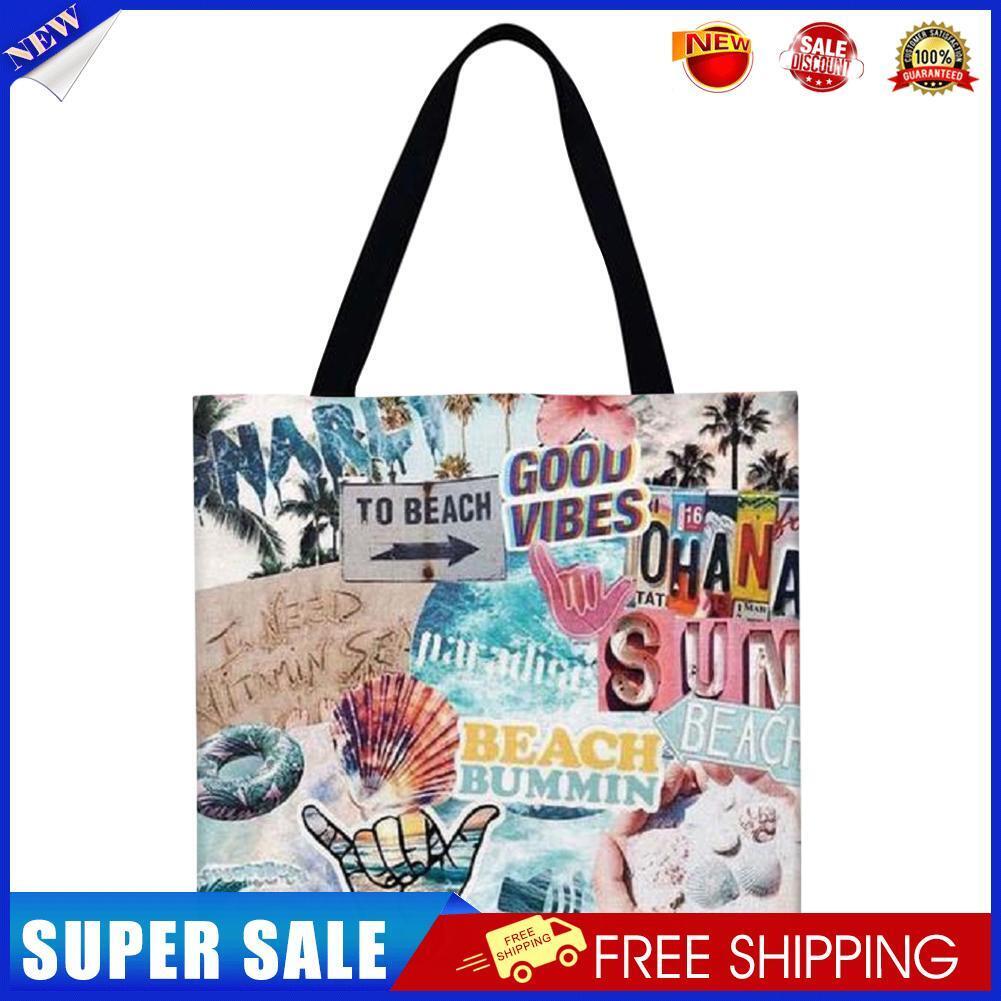 Alphabet graffiti Printed Shoulder Shopping Bag Casual Large Tote Handbag