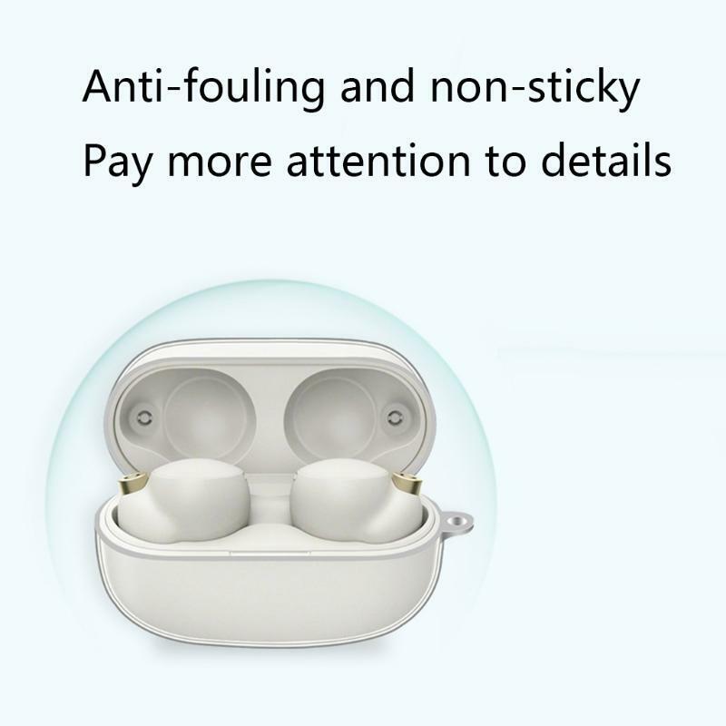 Case Cover with Keychain for -S-o-ny WF-1000XM4 Earbuds, Transparent TPU Case