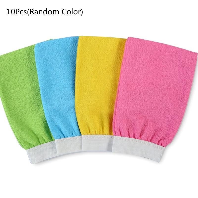 10pcs Double Sided Exfoliating Bath Gloves Shower Massage Body Dead Skin Remover