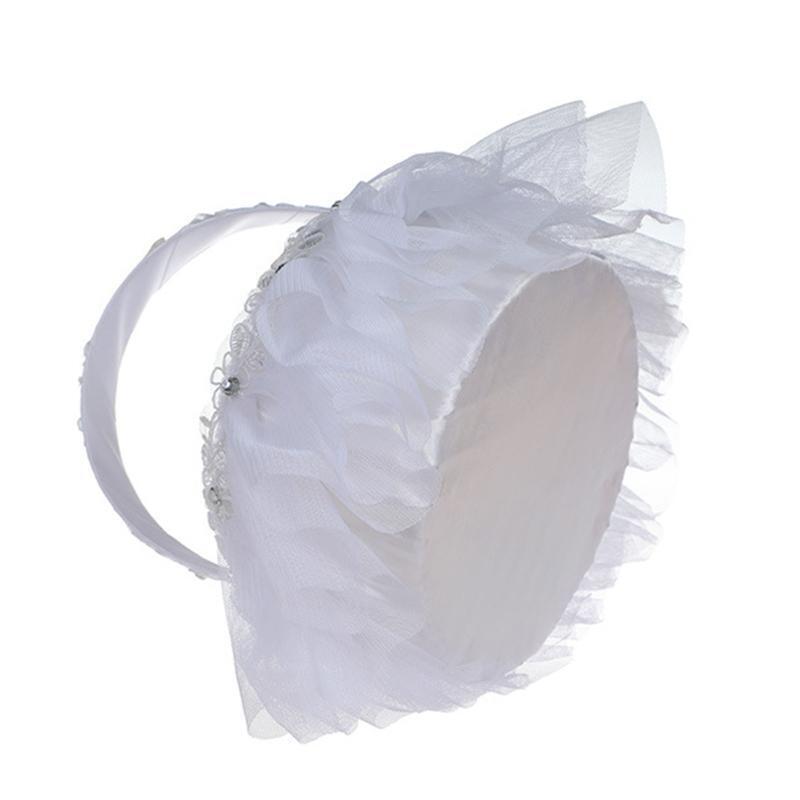 Exquisite Wedding Lace Flower Girl Basket White for Graduation Party Ceremony