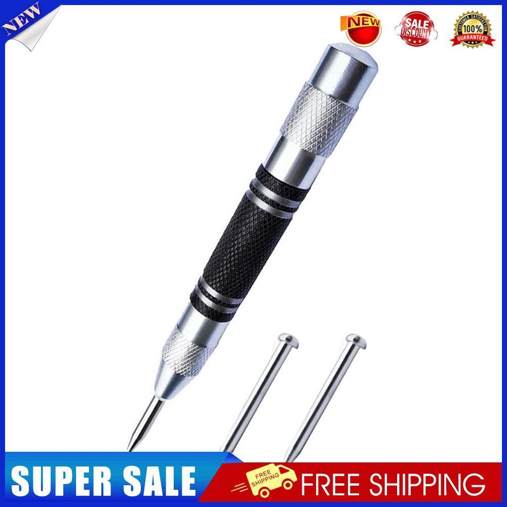 Automatic Center Pin Spring Loaded Mark Center Punch Woodworking Tool (C)