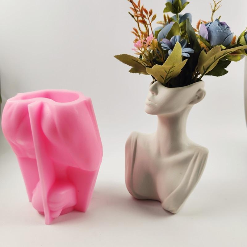 Cement Silicone Mold Ceative Human Body Flower Pot Mould DIY Pen Holder Making