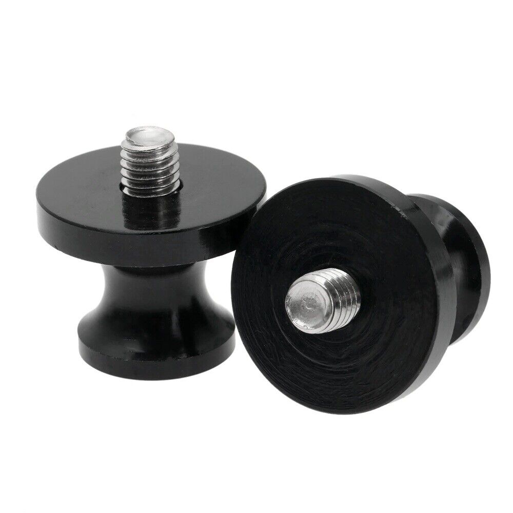 Motorcycle Black 8mm Rear Swingram Spool Sliders Swing Arm Stand Universal CNC