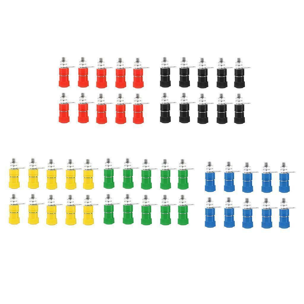 10pcs/ 4mm Banana Socket Binding Posts Terminal Nut Banana Plug