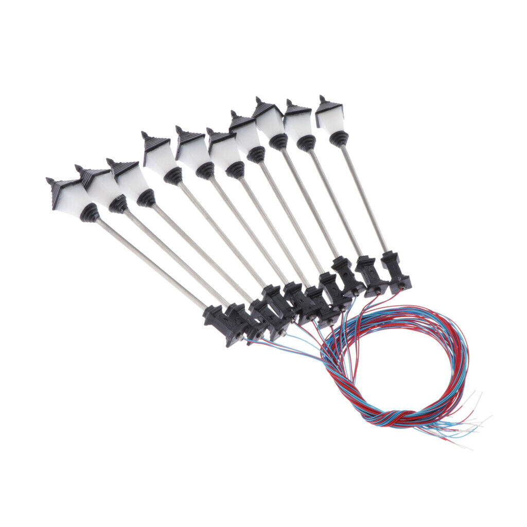 10Pcs Railway Led Lamppost   Lights 1:100 HO Scale 7cm 12V Layout