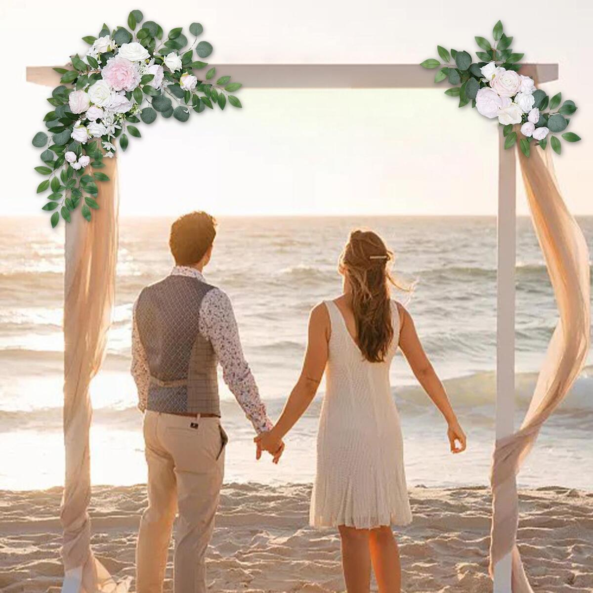 2Pcs   Flower Swag Arch Arch Flowers for Reception Window Backdrop