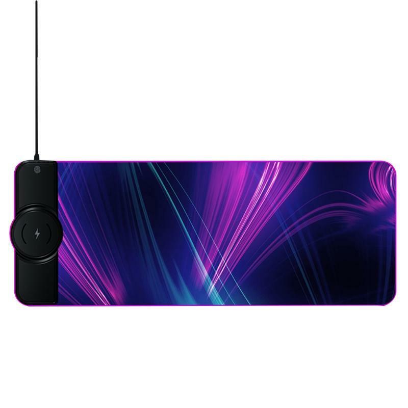 Wireless Phone Charger RGB Mouse Pad Luminous Gaming Mat PC Fast Charging Base