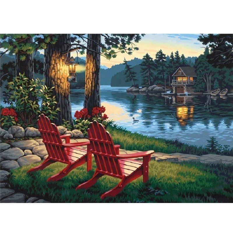 Chair Scenery 5D DIY Full Diamond Painting Embroidery Cross Stitch Kit Room Home