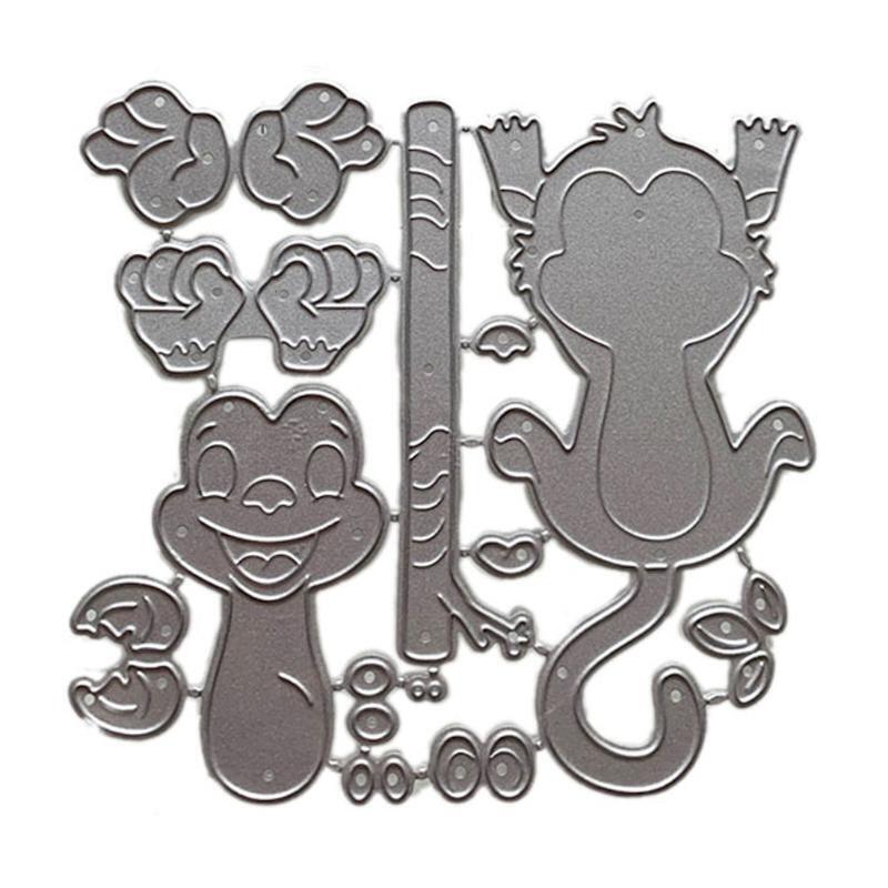 Cute Monkey Clear Stamps Carbon Steel Printing Cutting Die Mould