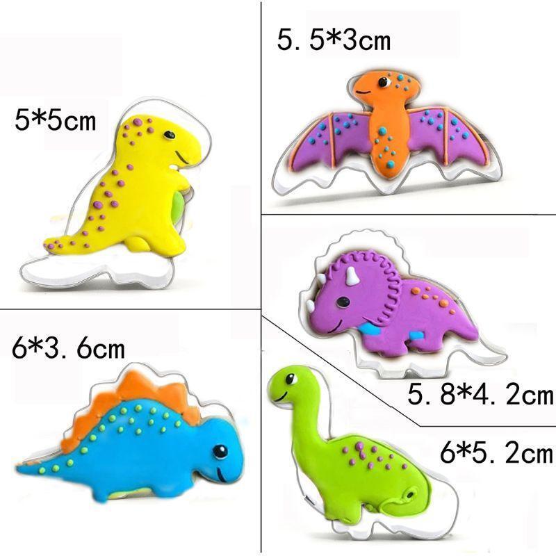 5Pcs/Set Stainless Steel Dinosaur Animal DIY Cookie Cutter Biscuit Mold Fondant