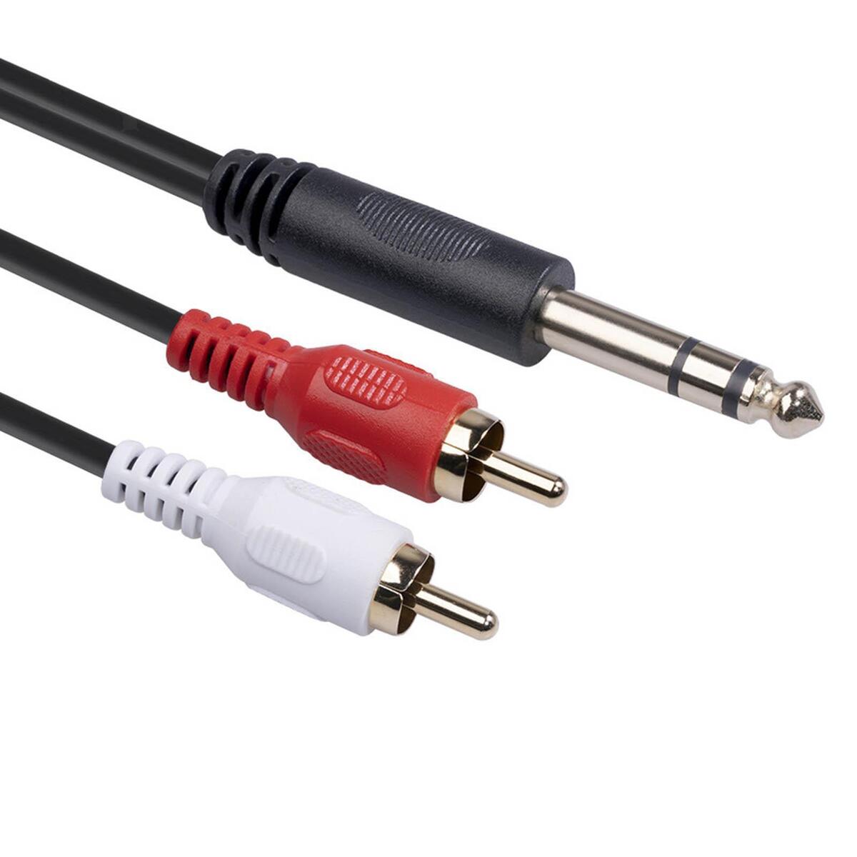 6.35 mm to 2RCA Cable Stereo Equipment 1.5M Length for Smartphones MP3 35 mm