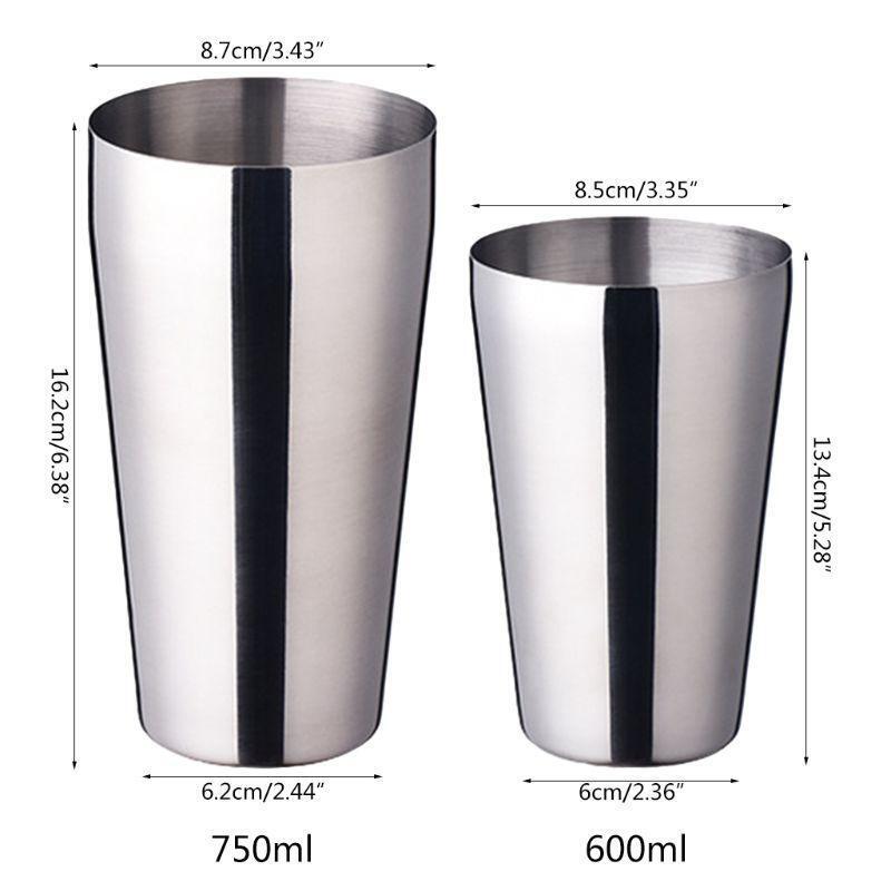 Big Stainless Steel Cocktail Boston Bar Shaker Easy to Use for Alcoholic Drinks